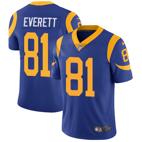 2019 Men Los Angeles Rams #81 Everett blue Nike Vapor Untouchable Limited NFL Jersey